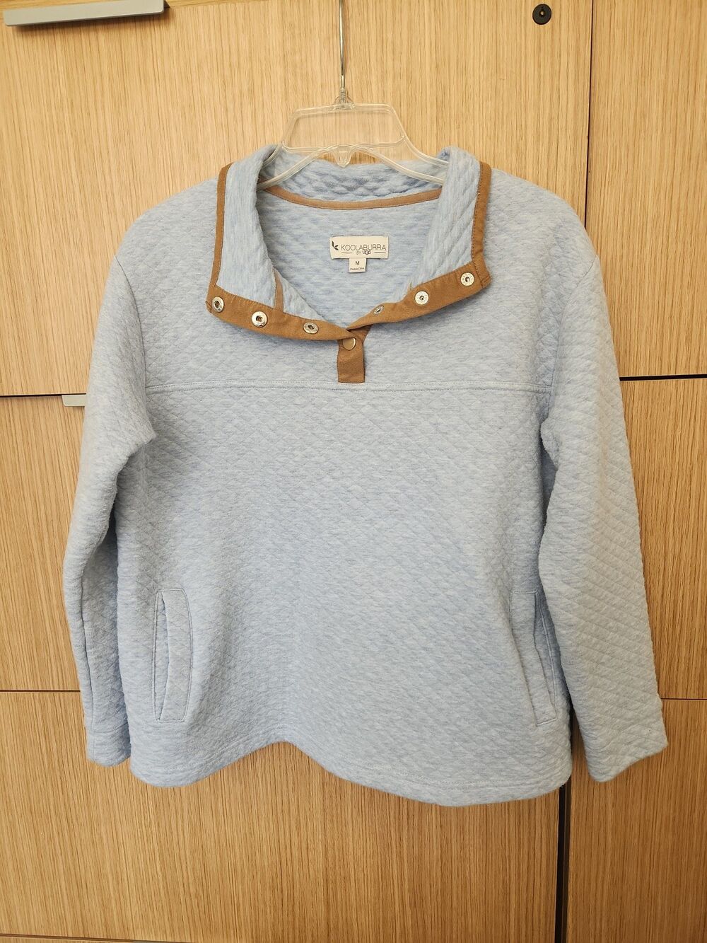 Koolaburra by UGG Quilted Funnel Neck Pullover in Light Blue Heather Size M